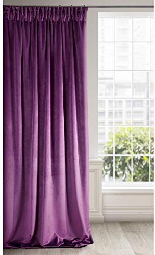 Eurofirany RIA Tenda Oscurante, Tenda con Fettuccia Arricciatenda 1 pz, Tenda Extra Lunga, Elegante, Tinta Unita, Soggiorno, Camera da Letto, Densità 290 g/m², 140x270 cm, Viola