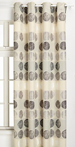 Homemaison 09345-8-AL Tende in Stile Jacquard con Occhielli Rotondi, Dimensioni: 140 x 260 cm, Gris/Argent (47), 140 X 260