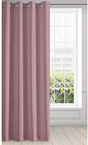 Eurofirany ADA Tenda con Occhielli, Tinta Unita, per Soggiorno, Camera da Letto, Elegante, Moderno, 1 Pezzo, Rosa Scuro, Rosa, 135X250cm