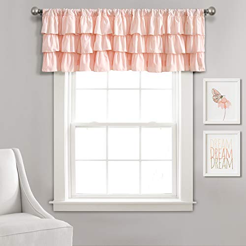 Lush Decor Belle Valance Tenda singola stile vintage chic, 213 x 45 cm, colore: Rosa