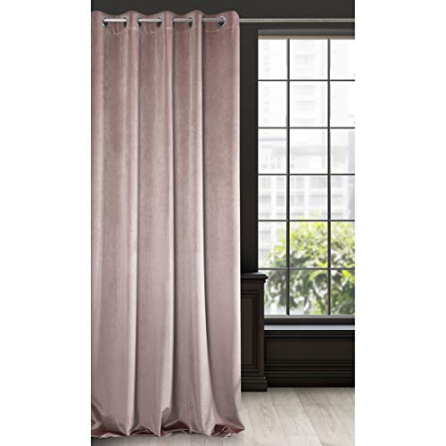 Eurofirany RIA Tenda Oscurante, Tenda con Occhielli 1 pz, Tenda Extra Lunga, Elegante, Tinta Unita, Soggiorno, Camera da Letto, Densità 290 g/m², 140x250 cm, Rosa Cipria