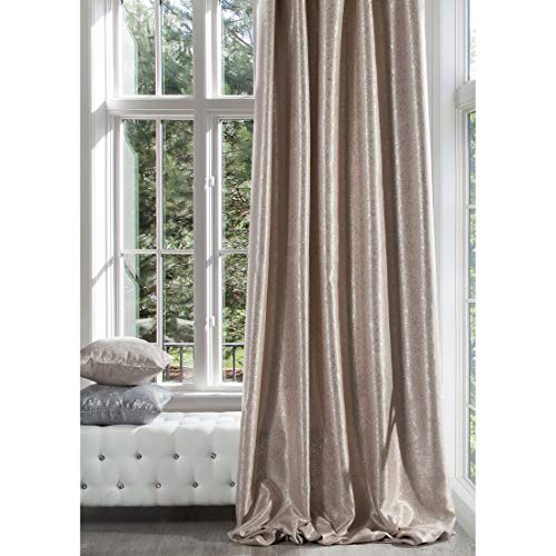 Eurofirany Tenda Oscurante Rosa con Stampa Argentata, 230 g/m2, 140 x 270 cm, 1 Pezzo Soggiorno Camera da Letto