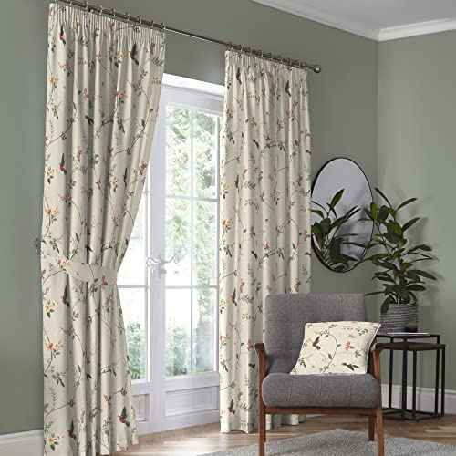 Dreams & Drapes Darnley Coppia di tende plissettate in 100% cotone, 168 x 229 cm, colore: corallo/naturale