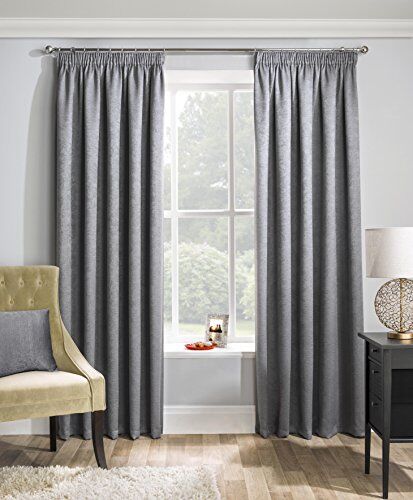 Enhanced Living Matrice Tende, Tessuto Poliestere, Grigio, Argento, Width-46 (117cm) x Drop-54 (137cm)