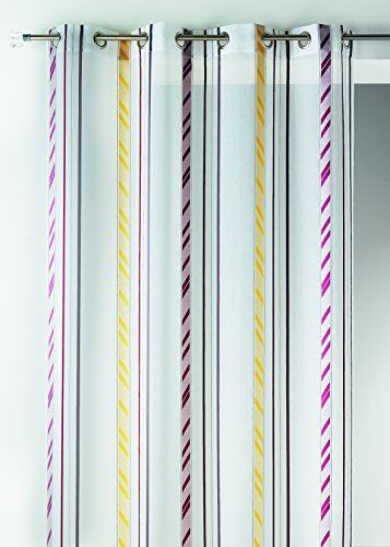Homemaison Tenda Fantasia in Organza a Righe Verticali, Poliestere, Multicolore, 140 x 260 cm