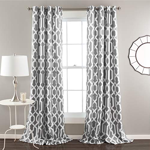 Lush Decor Edward Room Darkening Window Curtain Panel, 84 x 132,1 cm, (Set da 2) Gray