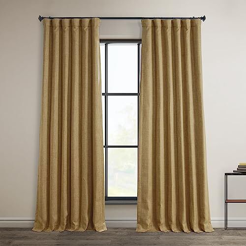 HPD Half Price Drapes Tende oscuranti in finto lino, per camera da letto, 127 x 248 cm, colore: Butterscotch