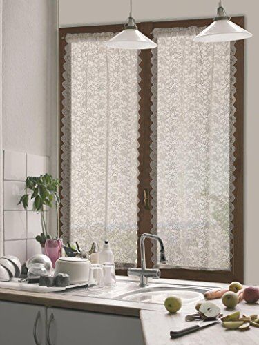 Home Collection Tendina Coppia Debby, Poliestere, Naturale, 60x150 cm, 2 Unità