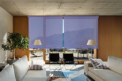 VIEWTEX Tenda a rullo Screen 10% Grado di apertura argento e azzurro 105 x 250 cm Made in Europe 5 anni di garanzia