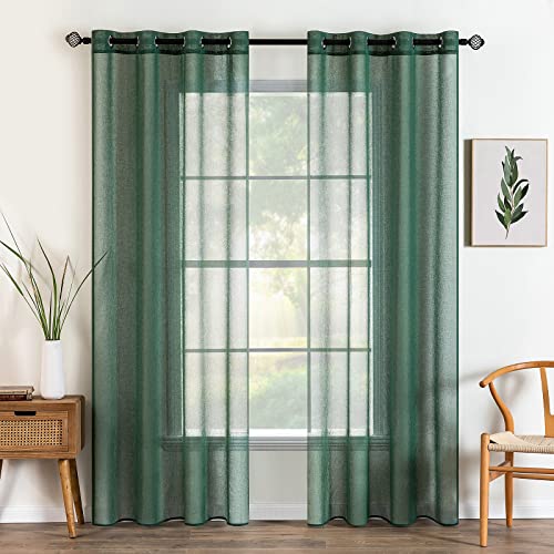 MIULEE Tende Trasparenti per Camera da Letto in Voile con Occhielli Morbidi Finestre e per Salotto Eleganti Soggiorno 2 Pannelli 140x145cm Cachi Chiaro 140X160CM Verde Grigio