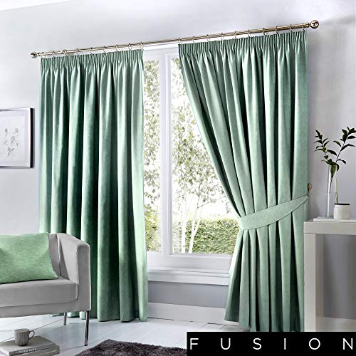 Fusion – Dijon – Cover, Duck Egg, Curtains: 66" Width x 90" Drop (168 x 229cm)