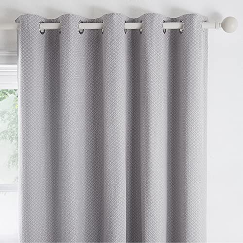 Dreams & Drapes Indiana Coppia di tende jacquard con occhielli, 168 x 183 cm, colore: Argento