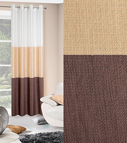 Eurofirany ZAS/Sally/K + bräz Curtains, Poliestere, Beige, 140 x 250 x cm