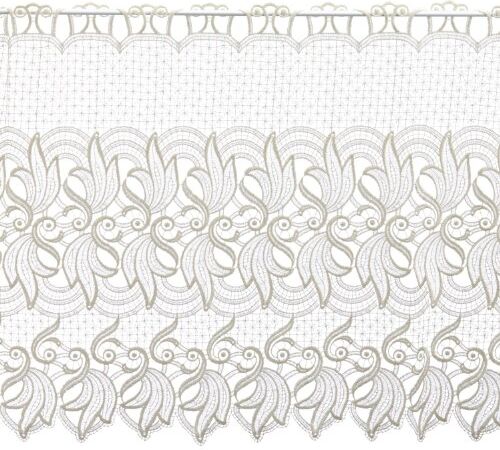 Plauener Spitze by Modespitze 68378_60, Tendine in Pizzo, 100% Poliestere, Beige, Largezza: 96 cm