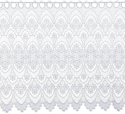 Plauener Spitze by Modespitze 68121_60, Tendine in Pizzo, 100% Poliestere, Altezza 60 cm, Bianco, Larghezza: 176 cm