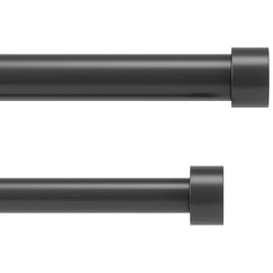 Umbra Cappa Asta per tende doppia regolabile, diametro di 2.5 cm, 91-168 cm, Acciaio, Nero spazzolato Umbra Cappa Asta per tende doppia regolabile, diametro di 2.5 cm, 91-168 cm, Acciaio, Nero spazzolato