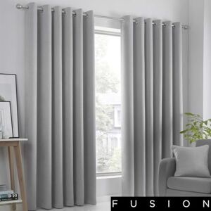 Fusion Strata Coppia di tende con occhiello oscurante 229cm larghezza x 229cm lunghezza, Argento Fusion Strata Coppia di tende con occhiello oscurante 229cm larghezza x 229cm lunghezza, Argento