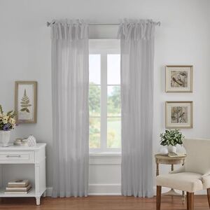 Elrene Crushed Semi-Sheer Adjustable Tie Top Tenda a Pannello Singolo per Finestra, Poliestere, Grigio, W 52" x L 84" (1 Panels) Elrene Crushed Semi-Sheer Adjustable Tie Top Tenda a Pannello Singolo per Finestra, Poliestere, Grigio, W 52" x L 84" (1 Panels)