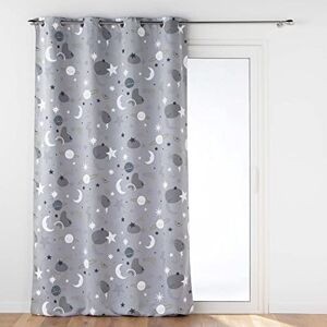 Douceur d'Intérieur , Tenda con occhielli, 140 x 260 cm, colore: Grigio, oscurante, motivo: Moonlight Douceur d'Intérieur , Tenda con occhielli, 140 x 260 cm, colore: Grigio, oscurante, motivo: Moonlight