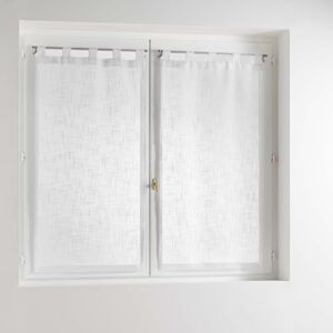 Douceur d'Intérieur coppia destra passanti effetto lino Tisse haltona, Poliestere, Bianco, 120 x 60 cm Douceur d'Intérieur coppia destra passanti effetto lino Tisse haltona, Poliestere, Bianco, 120 x 60 cm