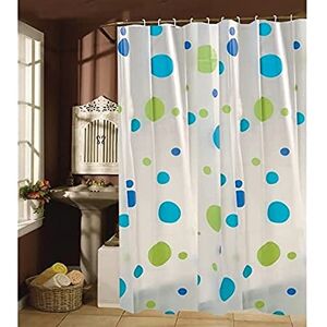 MSV Tenda da Doccia in plastica PVA 180x200 cm con Motivi Blu e Verdi Anelli Inclusi MSV Tenda da Doccia in plastica PVA 180x200 cm con Motivi Blu e Verdi Anelli Inclusi