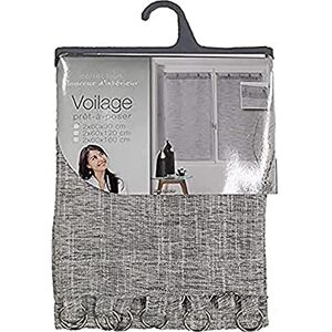 Douceur d'Intérieur , Milza Coppia di Tende ad Anelli (2 x 60 x 90 cm), Colore: Antracite, Velo Intrecciato Douceur d'Intérieur , Milza Coppia di Tende ad Anelli (2 x 60 x 90 cm), Colore: Antracite, Velo Intrecciato