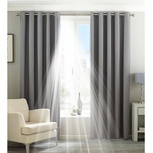 Riva Home Eclipse Tende con Occhielli, Oscuranti e Termiche, Grigio (Silver), 66x54 (168x137cm), 1 Pezzo Riva Home Eclipse Tende con Occhielli, Oscuranti e Termiche, Grigio (Silver), 66x54 (168x137cm), 1 Pezzo