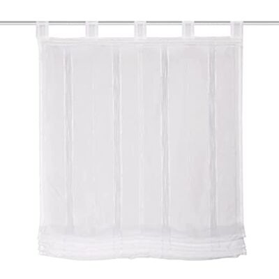 Home Fashion 79609 Tenda avvolgibile con passanti, in voile con strisce verticali, 140 x 80 cm, colore: Bianco Home Fashion 79609 Tenda avvolgibile con passanti, in voile con strisce verticali, 140 x 80 cm, colore: Bianco