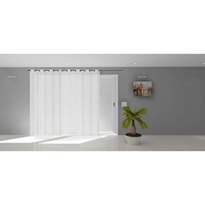 Soleil d'ocre , Dolly Tenda trasparente con occhielli per vetrata, poliestere, bianco, 140x250 cm Soleil d'ocre , Dolly Tenda trasparente con occhielli per vetrata, poliestere, bianco, 140x250 cm