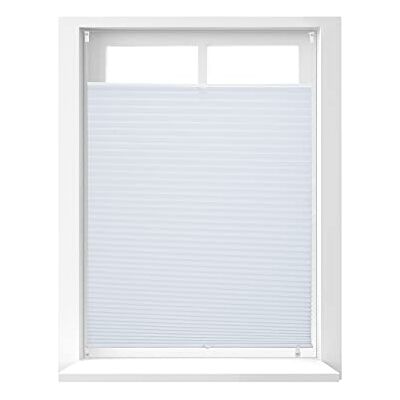 Relaxdays Tenda Plissettata a Rullo, Montaggio con Clip Adesive, per Interni, L x P: 90 x 130 cm, Bianca Traslucida Relaxdays Tenda Plissettata a Rullo, Montaggio con Clip Adesive, per Interni, L x P: 90 x 130 cm, Bianca Traslucida