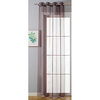Gardinenbox Tenda con occhielli "Uni", trasparente, 175 x 140 cm (altezza x larghezza), marrone Stores 20332-cn Gardinenbox Tenda con occhielli "Uni", trasparente, 175 x 140 cm (altezza x larghezza), marrone Stores 20332-cn