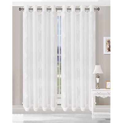 Superior -Sh-del FLW-CG Tende a Pannelli, 2 Pezzi, Poliestere Tessuto, Bianco, 52" x 84" Pair (2) Superior -Sh-del FLW-CG Tende a Pannelli, 2 Pezzi, Poliestere Tessuto, Bianco, 52" x 84" Pair (2)