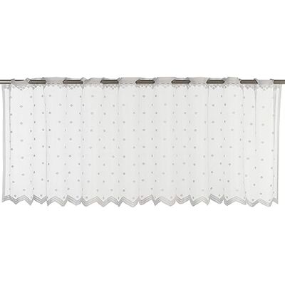Elbersdrucke Celeste 00 Tenda corta per finestra della cucina, 45 x 160 cm, colore: Bianco trasparente Elbersdrucke Celeste 00 Tenda corta per finestra della cucina, 45 x 160 cm, colore: Bianco trasparente