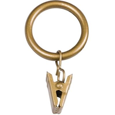 Kenney Anelli a clip per aste per tende da 2,5 cm a 1-1/4", oro, confezione da 14 Kenney Anelli a clip per aste per tende da 2,5 cm a 1-1/4", oro, confezione da 14