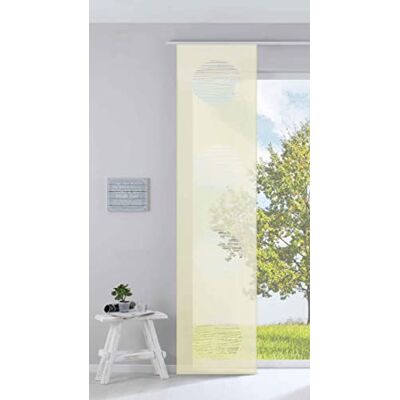 Gardinenbox Tenda a pannello moderna "cerchio", 245 x 60 cm (altezza x larghezza), in tessuto di alta qualità, con binario di pannello, asta di contrappeso, 85612 Gardinenbox Tenda a pannello moderna "cerchio", 245 x 60 cm (altezza x larghezza), in tessuto di alta qualità, con binario di pannello, asta di contrappeso, 85612