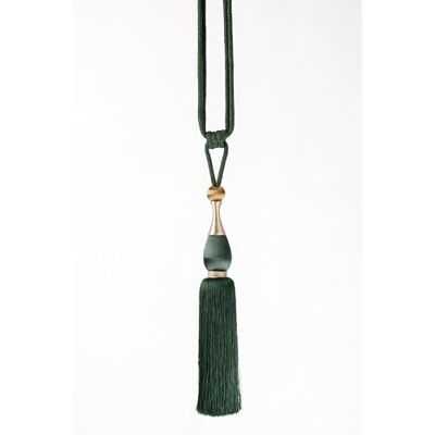 Chic Home ROBERTO Corda decorativa con nappa, 96 cm, verde Chic Home ROBERTO Corda decorativa con nappa, 96 cm, verde