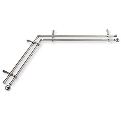 Rod Desyne Arman Asta Doppia per Finestra ad Angolo, 33 x 40,6 cm, 71-122 cm, Colore: Nero, Satin Nickel, 48-84 Inches Rod Desyne Arman Asta Doppia per Finestra ad Angolo, 33 x 40,6 cm, 71-122 cm, Colore: Nero, Satin Nickel, 48-84 Inches