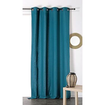 Linder 511/47/135/375FR-Tenda con Occhielli, in Cotone/Lino, Colore: Blu, 135 x 260 cm, Colore: Turchese Linder 511/47/135/375FR-Tenda con Occhielli, in Cotone/Lino, Colore: Blu, 135 x 260 cm, Colore: Turchese
