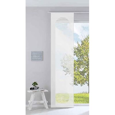 Gardinenbox Scatola per tende, moderna, a pannello, divisorio, tenda scorrevole, a cerchio, altezza 245 x 60 cm, bianca, in tessuto burnout di alta qualità, con carrello portapacchi, asta portapacchi, 85612 Gardinenbox Scatola per tende, moderna, a pannello, divisorio, tenda scorrevole, a cerchio, altezza 245 x 60 cm, bianca, in tessuto burnout di alta qualità, con carrello portapacchi, asta portapacchi, 85612