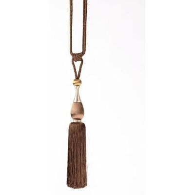 Chic Home ROBERTO Corda decorativa con nappa, 96 cm, colore: marrone Chic Home ROBERTO Corda decorativa con nappa, 96 cm, colore: marrone