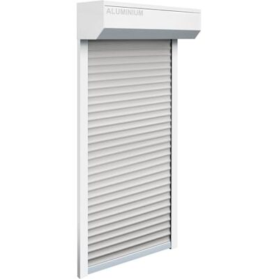Schellenberg -Set finestre, Sistema Mini, 115 x 140 cm, Bianco/Grigio, tapparelle Esterne a 45°, con Guide e Ganci in PVC Schellenberg -Set finestre, Sistema Mini, 115 x 140 cm, Bianco/Grigio, tapparelle Esterne a 45°, con Guide e Ganci in PVC