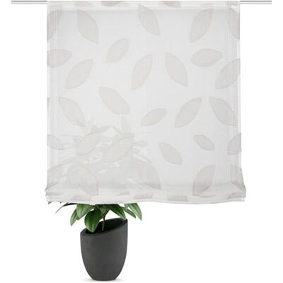 HOME WOHNIDEEN Tenda a pacchetto Moran, effetto lino, con nastro, velcro e aste, colore: pietra, dimensioni: 140 x 120 cm, numero: 1 x HOME WOHNIDEEN Tenda a pacchetto Moran, effetto lino, con nastro, velcro e aste, colore: pietra, dimensioni: 140 x 120 cm, numero: 1 x