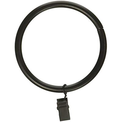 Rod Desyne Anelli per tende con clip, nero, set da 10 Rod Desyne Anelli per tende con clip, nero, set da 10
