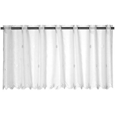Elbersdrucke Tenda da bistrò, Sun Valley 00, bianca, trasparente, 48 x 138 cm, tenda corta per soggiorno, camera da letto, corridoio, cucina, finestra della cucina, privacy, protezione solare Elbersdrucke Tenda da bistrò, Sun Valley 00, bianca, trasparente, 48 x 138 cm, tenda corta per soggiorno, camera da letto, corridoio, cucina, finestra della cucina, privacy, protezione solare