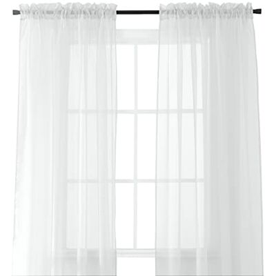 Elegant Comfort VOILE84 Window Curtains Sheer Panel con 5,1 cm Asta Tascabile, 60 Larghezza x 213,4 cm Lunghezza – Bianco Elegant Comfort VOILE84 Window Curtains Sheer Panel con 5,1 cm Asta Tascabile, 60 Larghezza x 213,4 cm Lunghezza – Bianco