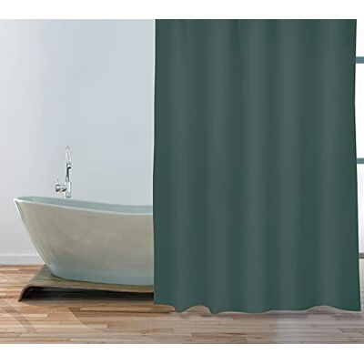 MSV Tenda da doccia antimuffa, antibatterica, lavabile, impermeabile, poliestere, 180 x 200 cm, verde scuro MSV Tenda da doccia antimuffa, antibatterica, lavabile, impermeabile, poliestere, 180 x 200 cm, verde scuro