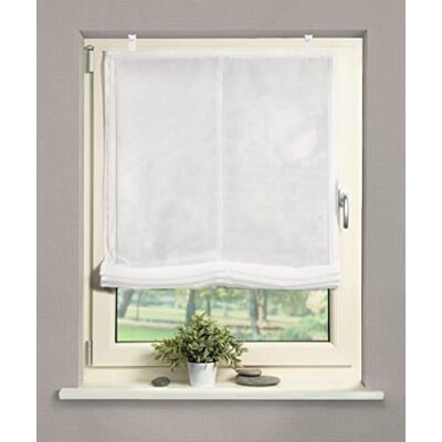 HOME WOHNIDEEN Tenda a pacchetto semitrasparente, in , colore: bianco, altezza massima 130 cm, larghezza (60, 130) HOME WOHNIDEEN Tenda a pacchetto semitrasparente, in , colore: bianco, altezza massima 130 cm, larghezza (60, 130)