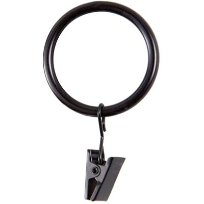 Kenney Anelli a clip per aste per tende da 2,5 cm a 1-1/4", set da 14, nero/marrone Kenney Anelli a clip per aste per tende da 2,5 cm a 1-1/4", set da 14, nero/marrone