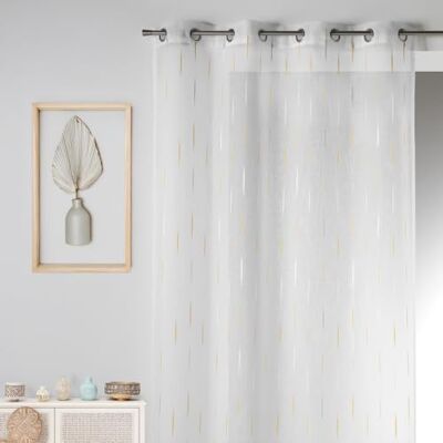 HomeMaison Tenda in voile jacquard con linee sottili Poliestere e Lurex Occhielli tondi argentati Ø 4 cm Setacciatore elegante Pronto da posare Soggiorno camera da letto 140 x 260 cm HomeMaison Tenda in voile jacquard con linee sottili Poliestere e Lurex Occhielli tondi argentati Ø 4 cm Setacciatore elegante Pronto da posare Soggiorno camera da letto 140 x 260 cm