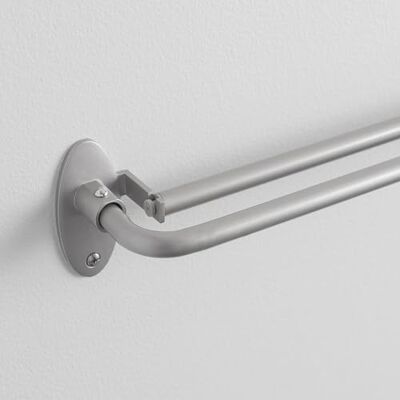 Eclipse Clinton Bastone per tenda a scorrimento doppio, 1,2 cm, 71-122 cm, in nichel spazzolato Eclipse Clinton Bastone per tenda a scorrimento doppio, 1,2 cm, 71-122 cm, in nichel spazzolato